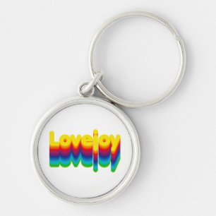 Rainbow Lagrar Lovejoy Namn-etikett Rund Silverfärgad Nyckelring