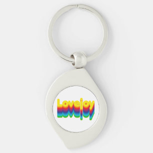 Rainbow Lagrar Lovejoy Namn-etikett Swirl Silverfärgad Nyckelring