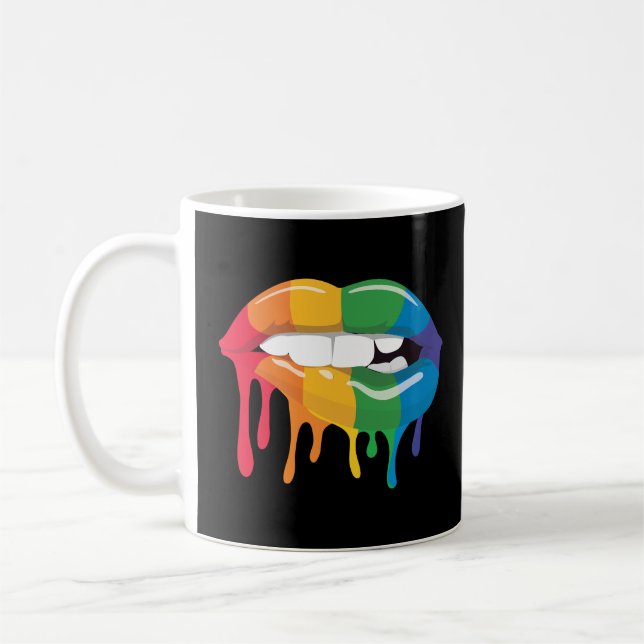 Rainbow Läppar Kaffemugg (Vänster)