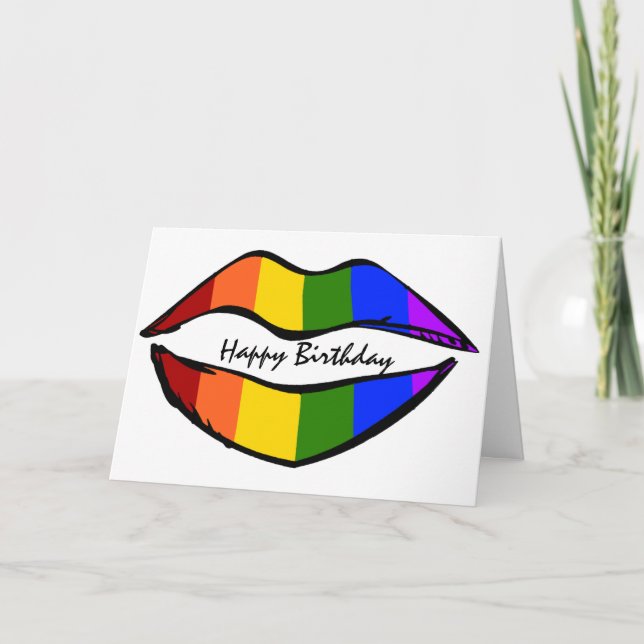 Rainbow Läppar Kort (Framsida)