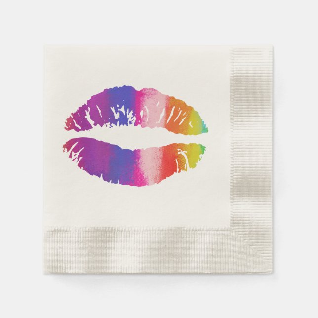 Rainbow Läppar Pappersservett (Framsidan)