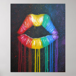 Rainbow Läppar Poster