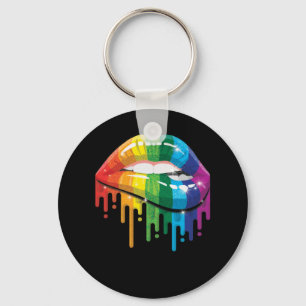 Rainbow Läppar Pride Gay Lesbisk LGB Gift Nyckelring