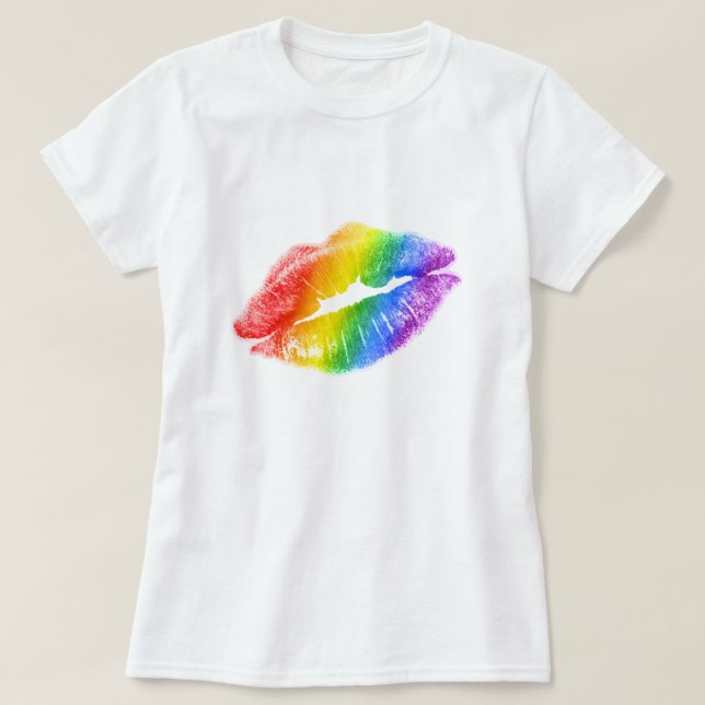 Rainbow Läppar T-Shirt (Design framsida)