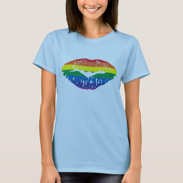 Rainbow Läppar T Shirt (Framsida)