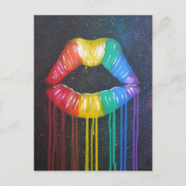 Rainbow Läppar Vykort