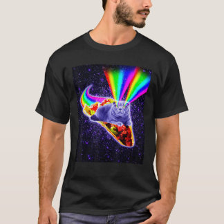 Rainbow Laser Ögon Galaxy Cat Riding Taco T Shirt