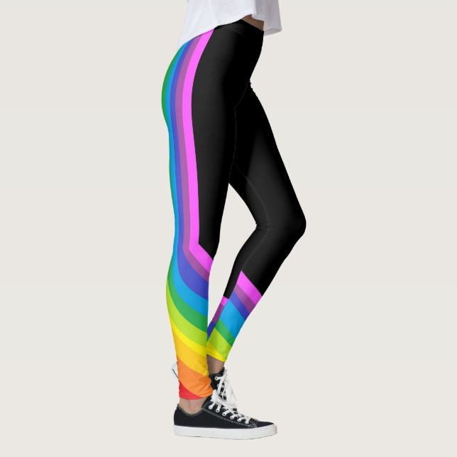 Rainbow Leggings Black och Rainbow Stretch Byxor (Höger)