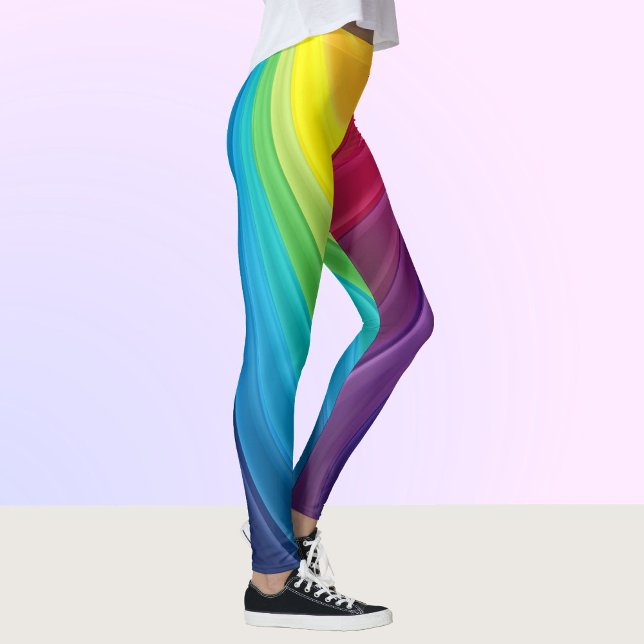 Rainbow Leggings Colorful Swirl Yoga Byxor Tights (Skapare uppladdad)