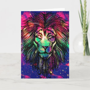 Rainbow Lejonare Hipster Galaxy Kort