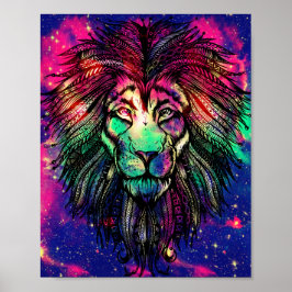 Rainbow Lejonare Hipster Galaxy Poster