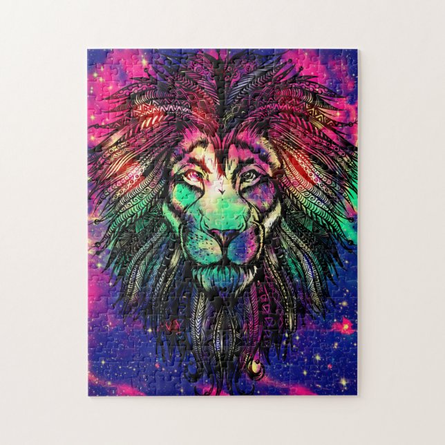Rainbow Lejonare Hipster Galaxy Pussel (Vertikal)