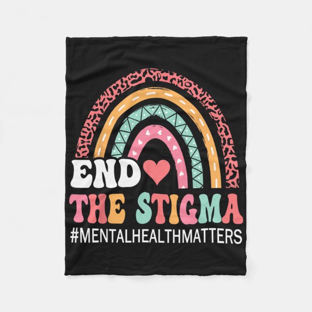 Rainbow Leopard avslutar Stigma Mental Health Prob Fleecefilt (Framsidan)