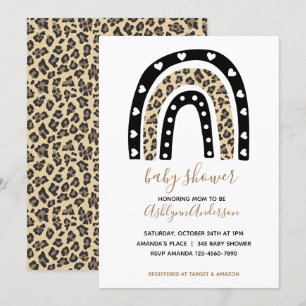 Rainbow Leopard Baby Shower-inbjudan Inbjudningar