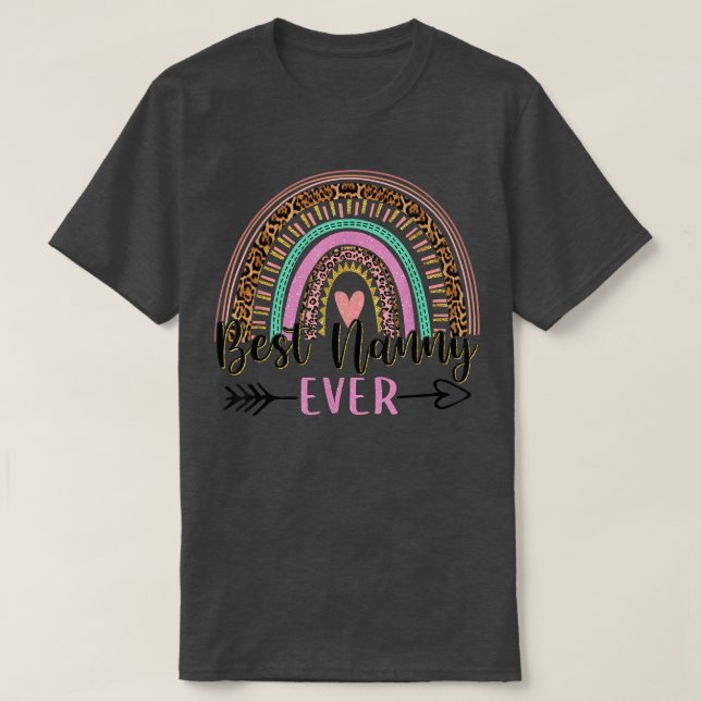 Rainbow Leopard Best Nanny Mors dag Mothe T Shirt (Design framsida)