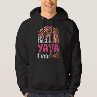 Rainbow Leopard Best Yaya Aldrig Mors dag Mor Hoodie