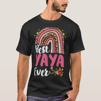 Rainbow Leopard Best Yaya Aldrig Mors dag Mor T Shirt
