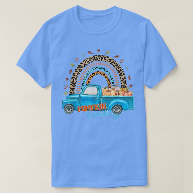 Rainbow Leopard Car Pumpkin Allt, Fall, Autu T Shirt (Design framsida)