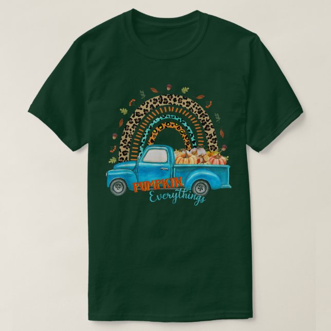 Rainbow Leopard Car Pumpkin Allt, Fall, Autu T Shirt (Design framsida)