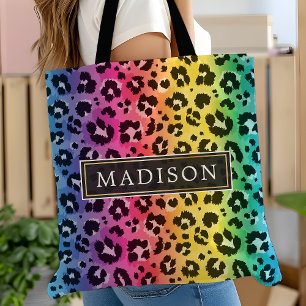 Rainbow Leopard Cheetah Animal Print Mönster Tygkasse
