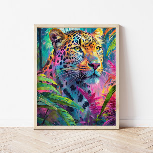 Rainbow Leopard Colorful Modern Abstrakt Art Poster