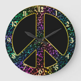 Rainbow Leopard Fredstecken Clock Stor Klocka
