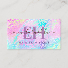 Rainbow Leopard Iridescent Professionell Salon  Visitkort