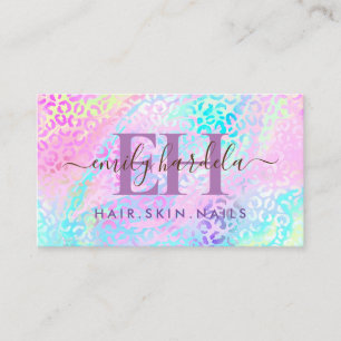 Rainbow Leopard Iridescent Professionell Salon Visitkort