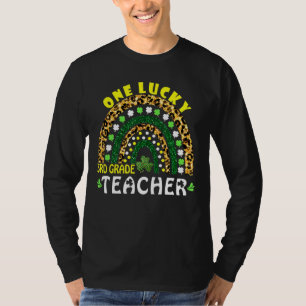 Rainbow Leopard One Lucky 3rd Klass Teacher St Pat T Shirt