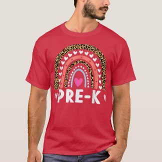 Rainbow Leopard Prek Back to school Teacher Studen T Shirt