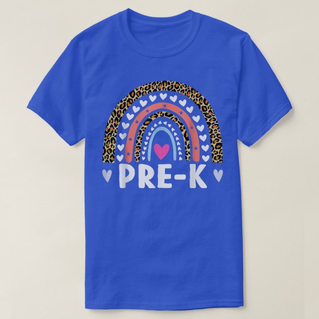 Rainbow Leopard Prek Back to school Teacher Studen T Shirt (Design framsida)