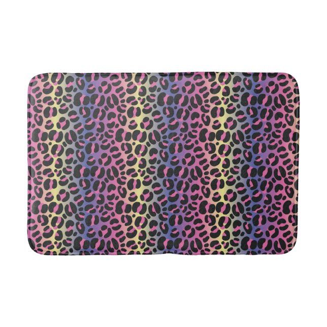 Rainbow Leopard Print Badrumsmatta (Framsidan)