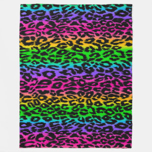 Rainbow Leopard Print Fleecefilt