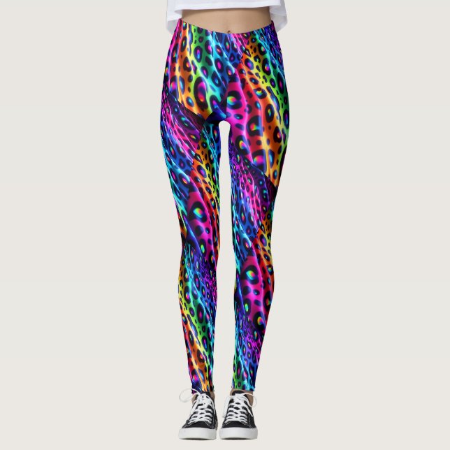 Rainbow Leopard Print Leggings | Psychedelic (Framsida)