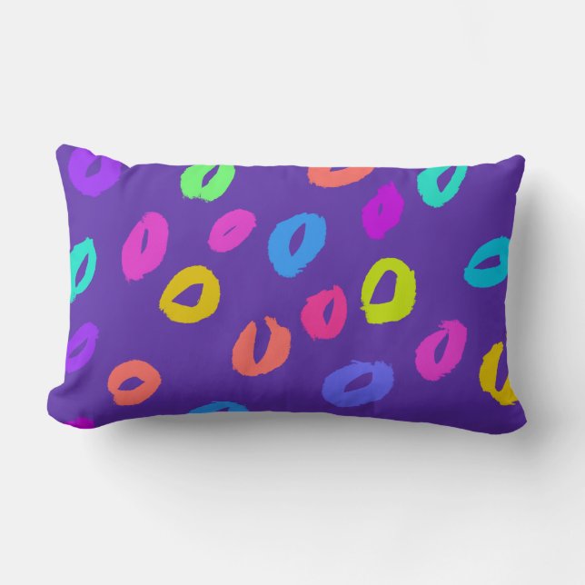 Rainbow Leopard Print Lumbarkudde (Framsida)
