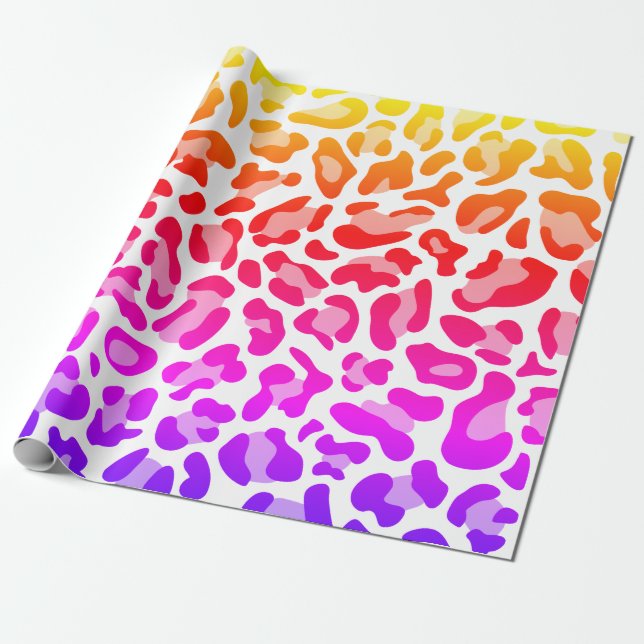 Rainbow Leopard Skin Presentpapper (Utrullad)