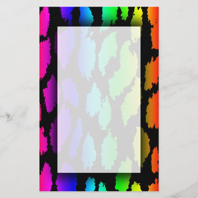 Rainbow Leopard Stationery Brevpapper (Framsida)
