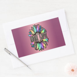 Rainbow Leopard Sunblomma Mamma Life Rektangulärt Klistermärke