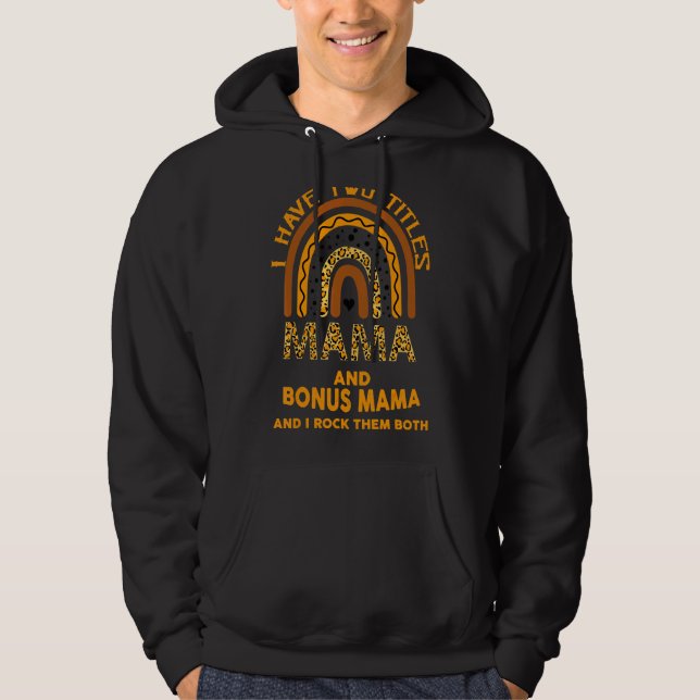 Rainbow Leopard Tee, jag har två Mammor och Bon Hoodie (Framsida)