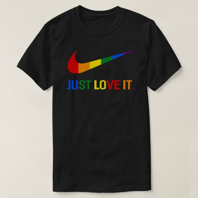 Rainbow Lesbisk Gay pride Lgbt Just Kärlek IT Shir T Shirt (Design framsida)