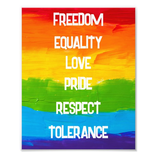 Rainbow LGBT Flagga Photo Print | Gay Lesbisk Prid Fototryck (Framsidan)