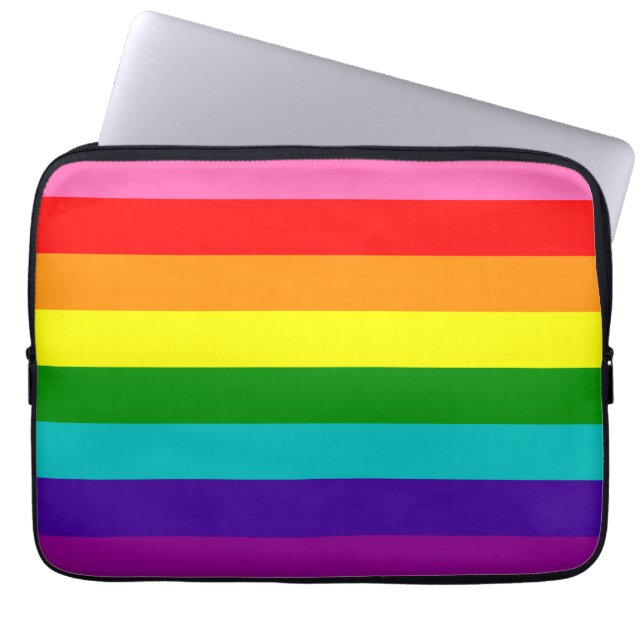 Rainbow LGBT gay flagga Electronics Bag Laptop Fodral (Framsidan)