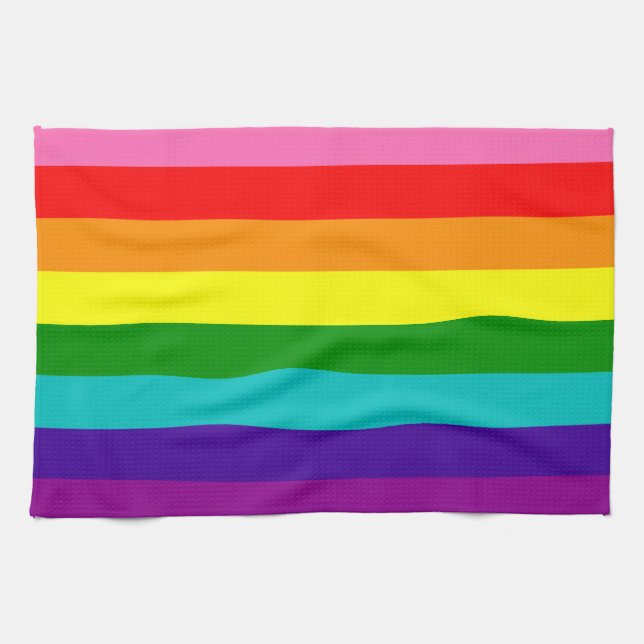 Rainbow LGBT gay flagga Kitchen Towels Kökshandduk (Horisontell)