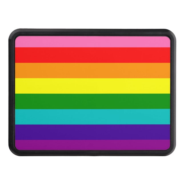 Rainbow LGBT gay flagga Trailer Hitch Cover Dragkroksskydd (Framsidan)
