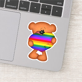 Rainbow LGBT Gay pride Nalle Kärlek Heart Klistermärken