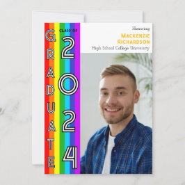 Rainbow LGBT Graduation Party Photo Inbjudningar