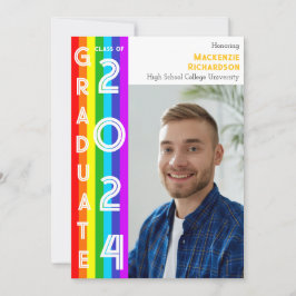 Rainbow LGBT Graduation Party Photo Inbjudningar