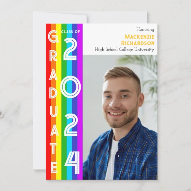 Rainbow LGBT Graduation Party Photo Inbjudningar (Framsida)