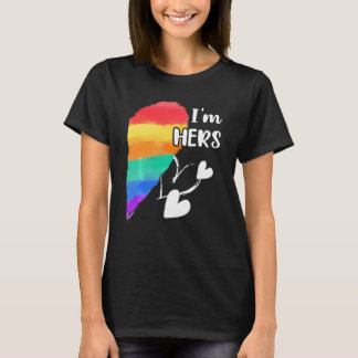 Rainbow Lgbt Heart jag är för Par Gay Lesbia T Shirt