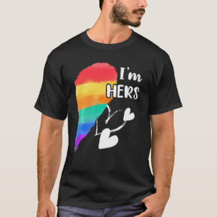 Rainbow Lgbt Heart jag är för Par Gay Lesbia T Shirt
